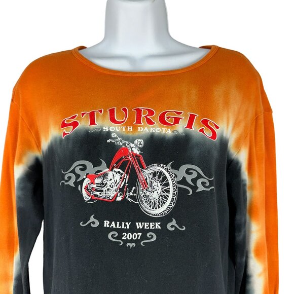 Twin V Sturgis 2007 Rally Week Long Sleeve Motorcycle Shirt XL Tie Dye - Picture 2 of 7